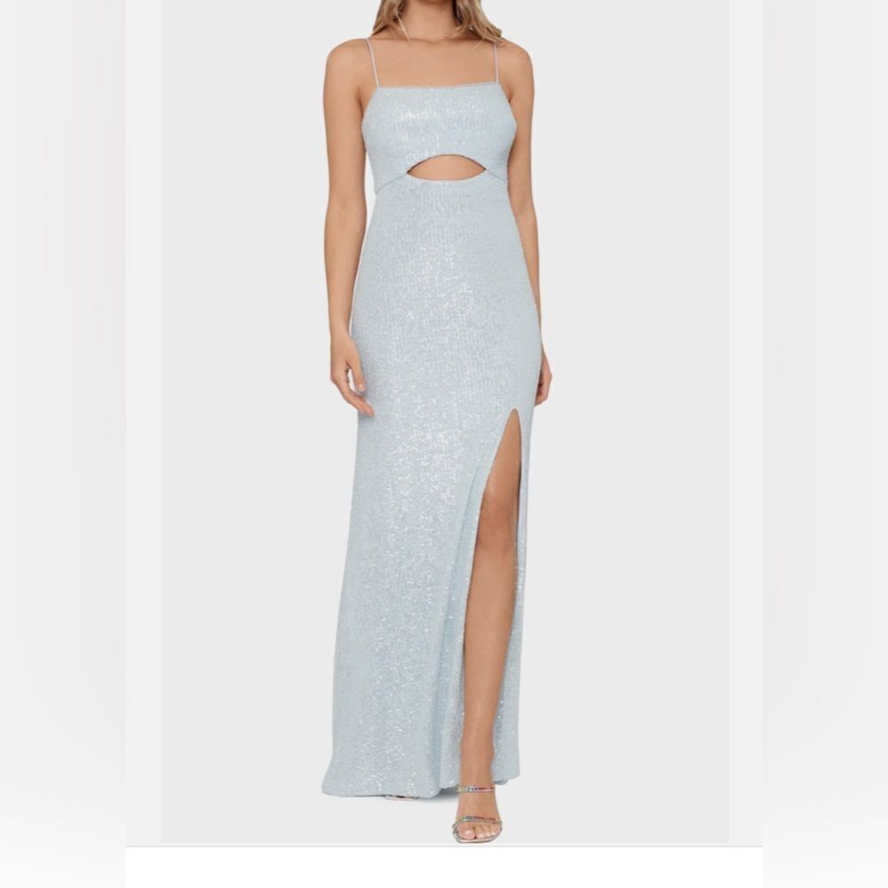 Xscape light blue sequin Evening Gown in size 6 - Picture 13 of 14